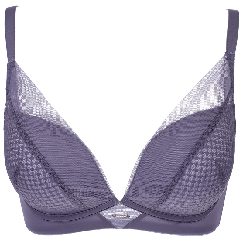 依曼丽无钢圈洞洞杯文胸 聚拢舒适性感上托柔软透气内衣女