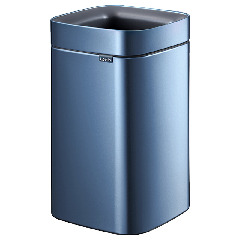 优百纳/Upella 优百纳欧式创意家用不锈钢垃圾桶 厨房客厅卧室办公室垃圾分类 方形开口无盖12L
