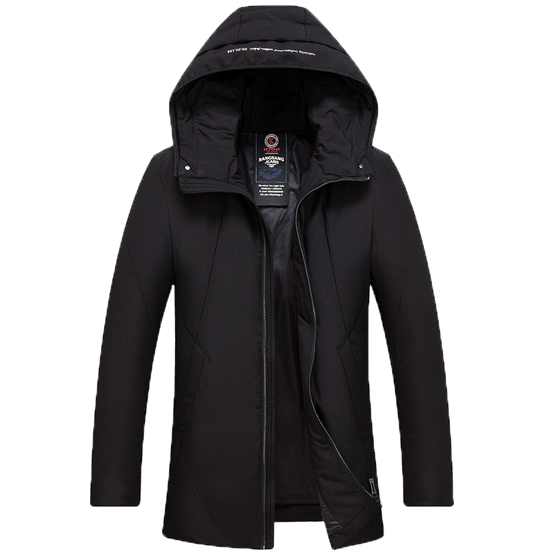 冰洁 男士2020羽绒服男加厚中长款连帽外套冬季款商务保暖防寒服