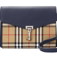 预订BURBERRY Macken系列 斜挎单肩包 Vintage格纹 小号 23.5x17x6CM牛皮革\织物
