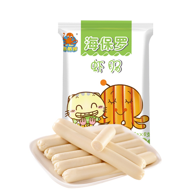 海保罗儿童90g虾肠鱼肉海鲜肠儿童零食90g(15g*6支)袋装鱼肠