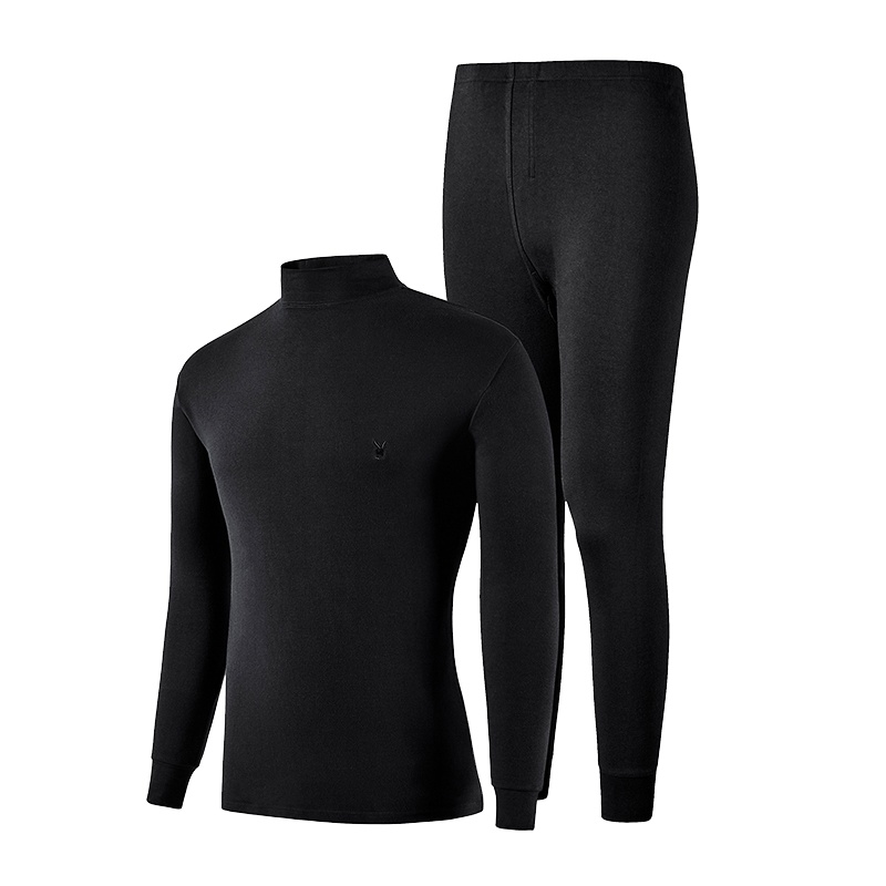 花花公子保暖内衣男女情侣款基础保暖套装秋冬男女士中高领秋衣秋裤棉毛衫长袖长裤套装7557 7451