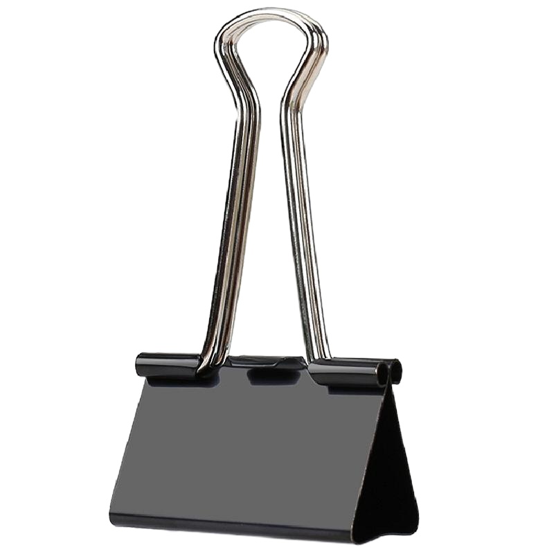 得力8564-4#黑色长尾票夹25mm筒装(黑)(48只/筒)铁票夹 文件夹子 资料试卷夹 办公文具用品 夹子 长尾票夹