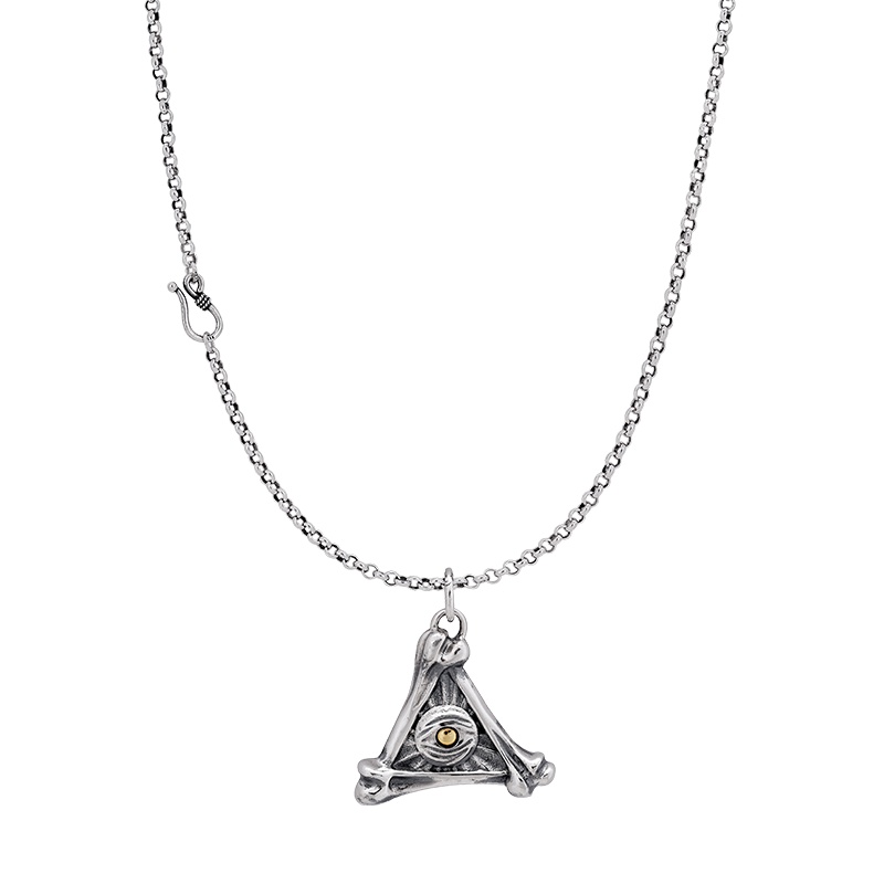 MYFD 项链男S925银荷鲁斯上帝之眼个性潮流百搭男女同款项链 礼物 送恋人MYN20115
