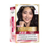 欧莱雅(LOREAL)卓韵霜三重养护护发染发霜#1(自然黑色)(不伤发染发膏染发剂 遮白盖白 男女通用)