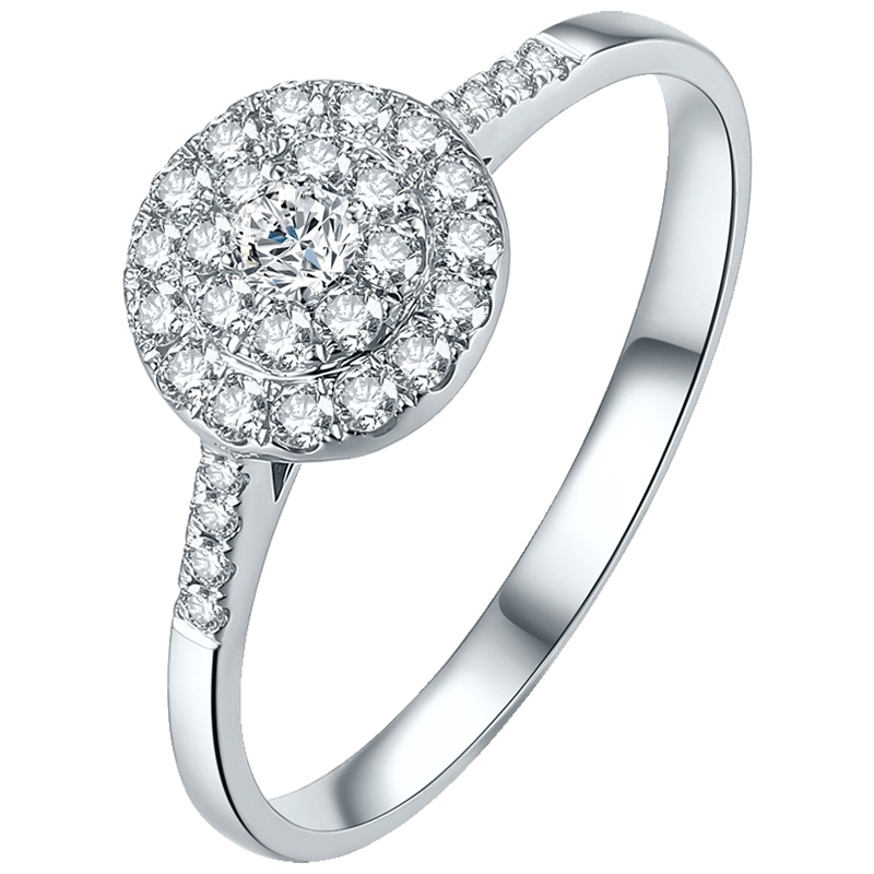 周六福白18K金豪华钻戒-群星闪耀147