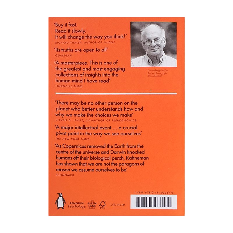 英文原版书籍思考快与慢 快思慢想康纳曼 Thinking Fast and Slow 经济管理类书 工商管理类