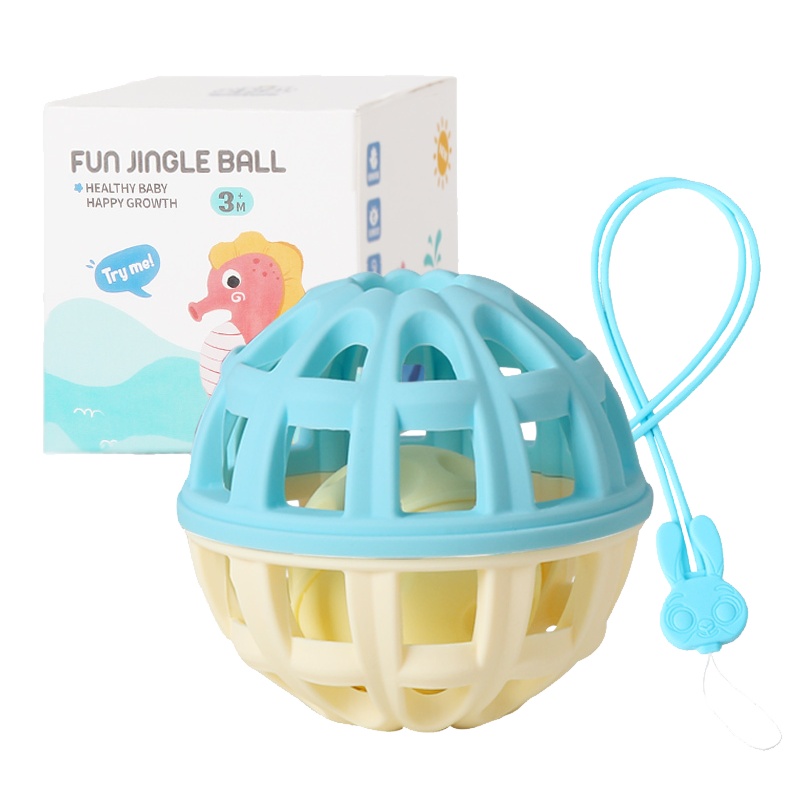 童智欣婴儿硅胶铃铛球可水煮啃咬宝宝乐趣叮当球摇铃玩具3-6-12个月