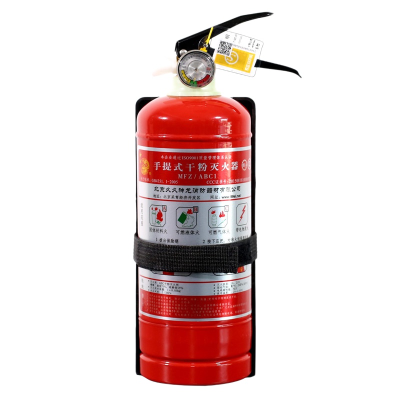 神龙 灭火器 车载灭火器1公斤+支架 干粉灭火器MFZ/ABC1+车载固定支架 安全行车套装 消防器材