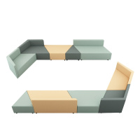 简约个性百变几何沙发创意办公室大厅休闲区异形拼接组合创意休息等候区接待沙发