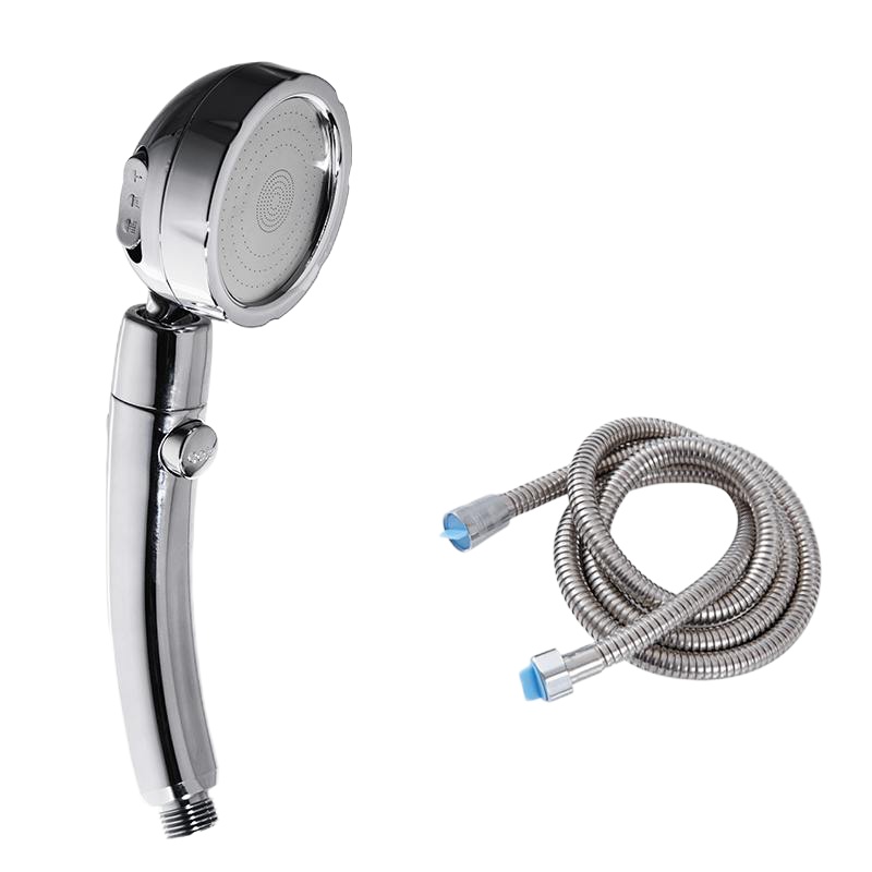 日本超强增压花洒带开关手持洗澡莲蓬头热水器淋雨头套装淋浴喷头 三挡银摇头花洒+1.5米软管