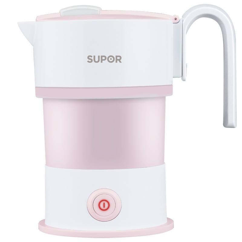 苏泊尔(SUPOR)折叠水壶旅行便捷0.6L小容量食品级硅胶 可折叠设计可拆卸手柄宽电压 多国通用SW-06J008