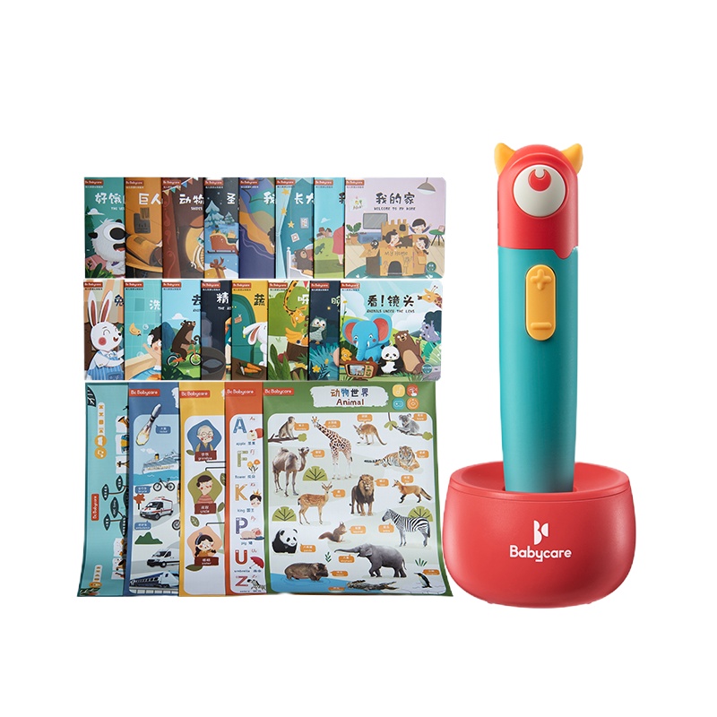babycare儿童点读笔通用英语学习点读机 幼儿小孩早教故事机 点读笔(16G+32本书+5张挂卡)