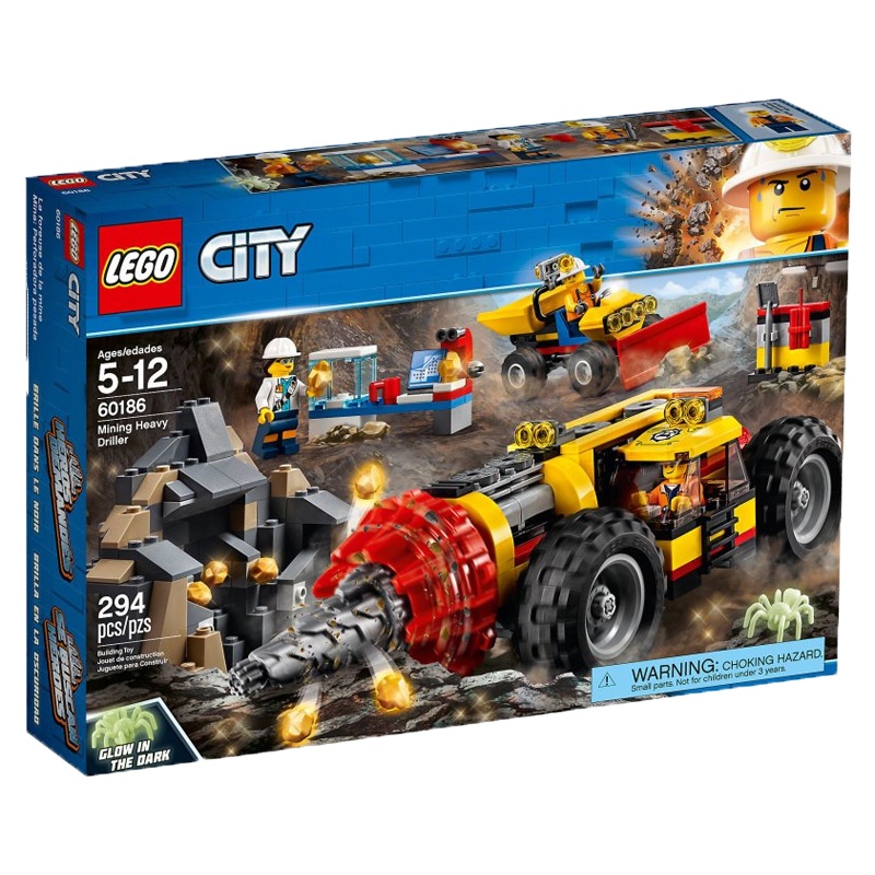 乐高(LEGO)城市系列 重型采矿钻孔机60186 294块 5-12岁 积木玩具塑料 200块以上
