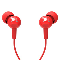 JBL C100SI 入耳式耳机 带耳麦可通话 苹果安卓手机通用 游戏耳机 立体声超轻盈 红色