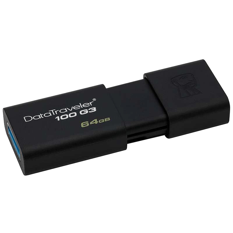 金士顿(Kingston)DT100G3 64GB U盘 USB3.0 高速商务办公学生优盘大容量64g闪存盘(黑色)