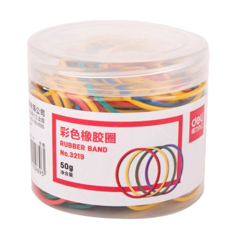 得力 3219 彩色橡皮筋(3盒装)