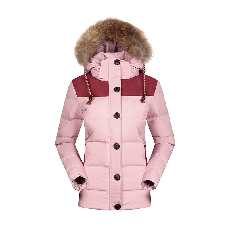 诺诗兰(NORTHLAND)户外羽绒衣 户外秋冬女式时尚休闲撞色800蓬鹅绒毛领防风保暖羽绒服GD052718