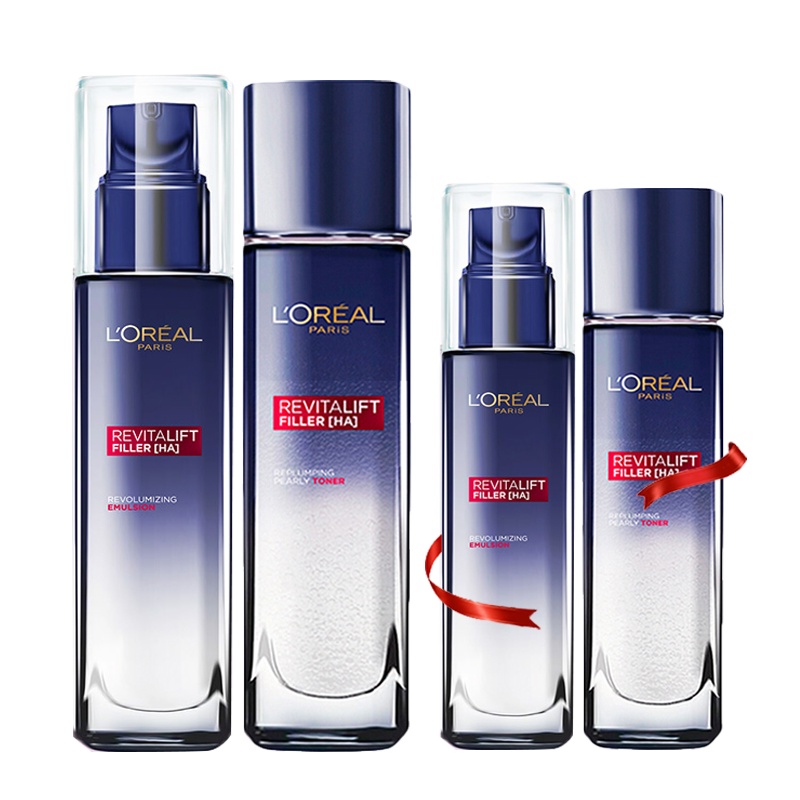 欧莱雅套装复颜玻尿酸水光充盈导入晶露+乳液两件套补水保湿紧致抗皱旗舰店正品