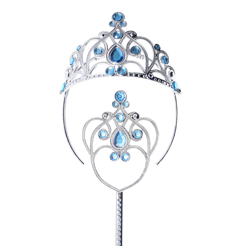 迪士尼disney配饰 艾莎白雪灰姑娘配饰 公主皇冠手杖套装