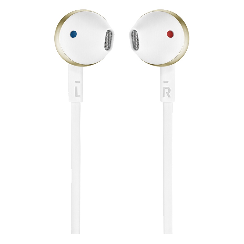 JBL T205 半入耳式耳机 TUNE205手机耳机 有线运动耳机 带麦克风 苹果安卓系统通用 香槟金