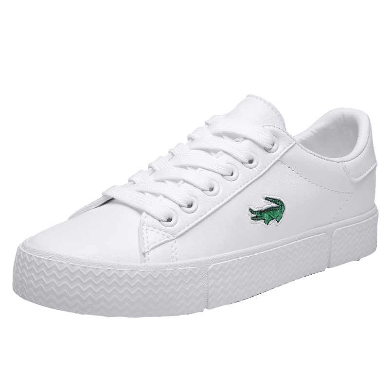 卡帝乐鳄鱼CARTELO 春夏新款 休闲小白鞋女简约系带厚底百搭运动学生低帮鞋