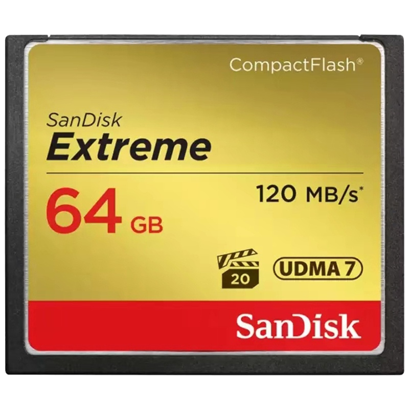 闪迪 (SanDisk)64GB CF(CompactFlash)存储卡 读速120MB/s UDMA7 至尊