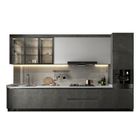 皮阿诺整体橱柜 定制厨房灶台柜整体橱柜橱柜一体石英石台面厨柜定制预付金