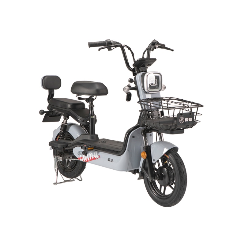 爱玛(AIMA) 轻便锂电代步电动自行车 48V20AH apple 浅珞黄/亚黑