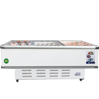 希冷(XILEN) 平岛柜卧式冰柜商用展示柜冷藏商用保鲜柜速冷冻柜烧烤配菜柜海鲜超市冰箱 2.1米全冷冻双压缩机