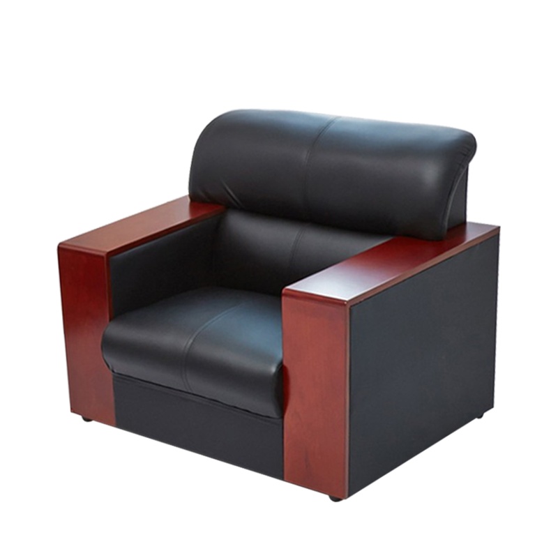 富和美1609皮艺沙发办公沙发接待会客办公室家具办公沙发54单人位沙发