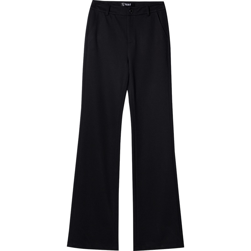 娅丽达女裤2019秋季新款黑色微喇叭裤女修身显瘦休闲长裤女士裤子I3010