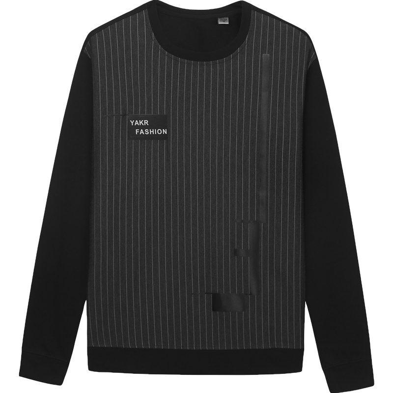 HODO红豆男装 男士卫衣 秋季新潮运动时尚条纹舒适圆领卫衣男