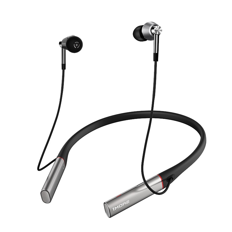 万魔(1MORE) E1001BT 三单元圈铁蓝牙耳机LDAC入耳式HiFi音乐颈挂式无线商务可通话耳麦 灰银色