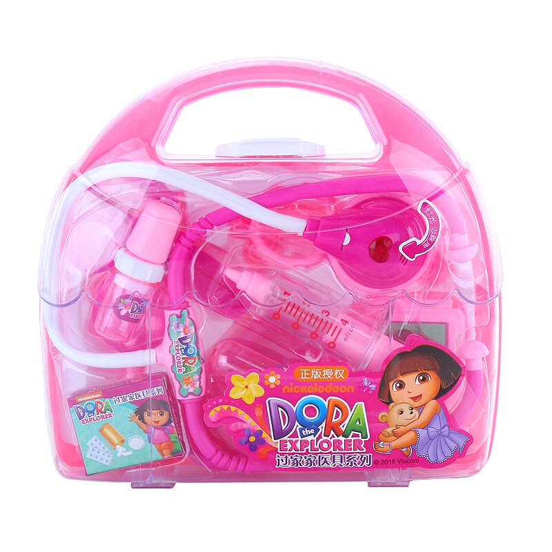 朵拉医生玩具仿真打针听诊器护士医疗箱套装女孩儿童过家家26528