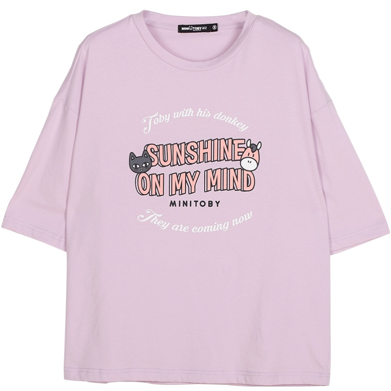 a02新款2020少女减龄卡通印花宽松短袖T恤女夏潮DTV2D0441KT