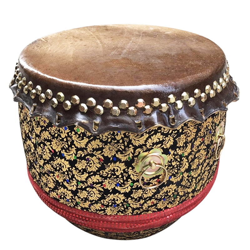 风雷动醒狮鼓成人儿童南狮竞技鼓南狮鼓加厚牛皮大鼓小孩正宗水牛皮鼓龙舟鼓佛山鼓黑色(16寸)