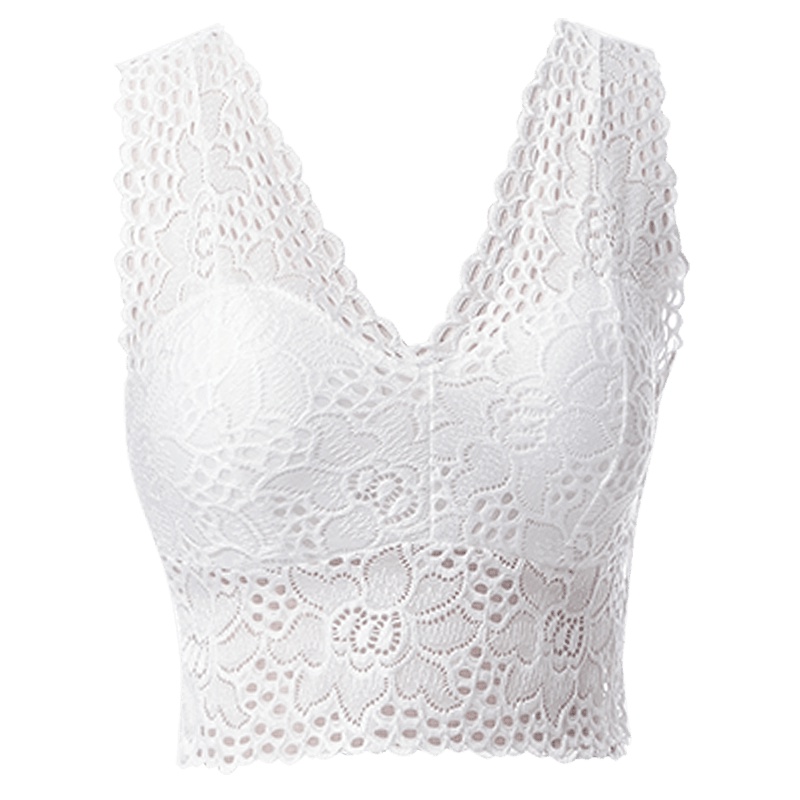 欧昵雪夏季新性感V领蕾丝裹胸女防走光打底上衣抹胸吊带背心