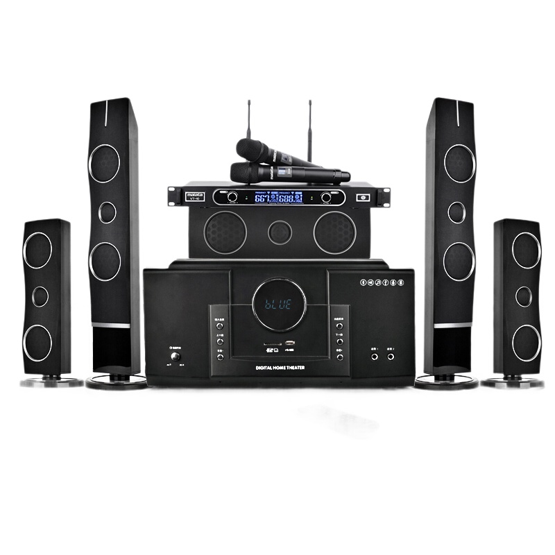 现代 HYUNDAI 家庭影院音响组合KTV套装 模拟5.1音响设备客厅电视家用壁挂落地音箱 H3+万利达麦克风VT10