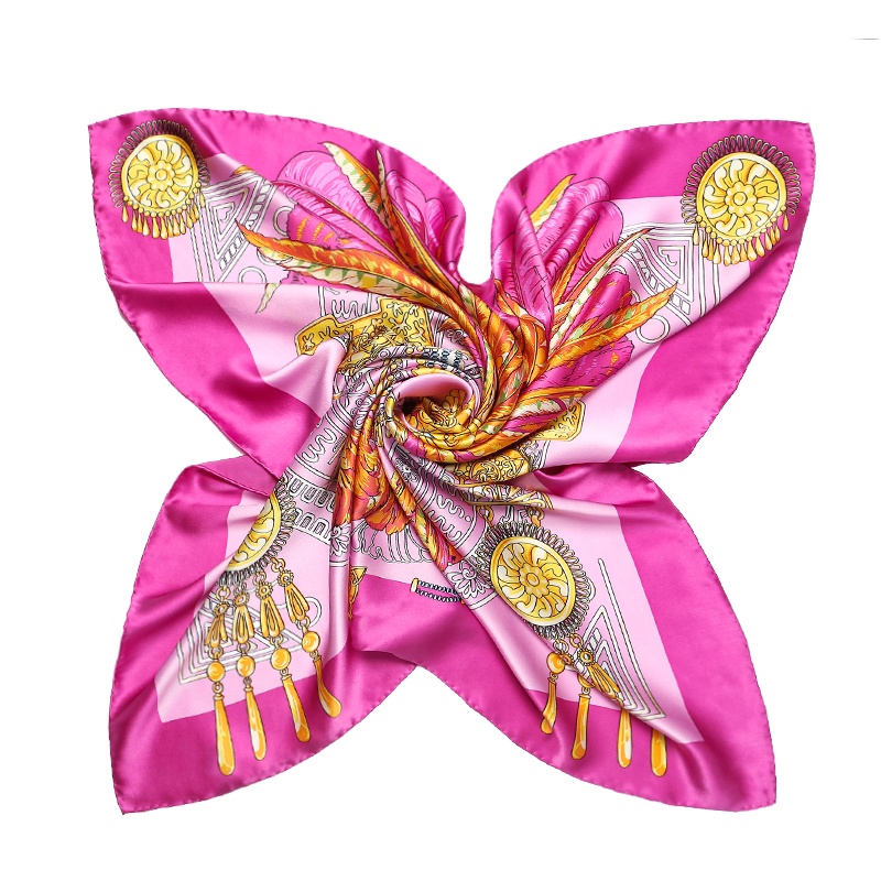 桑蚕丝双面异色斜纹绸大方巾礼盒装90*90cm