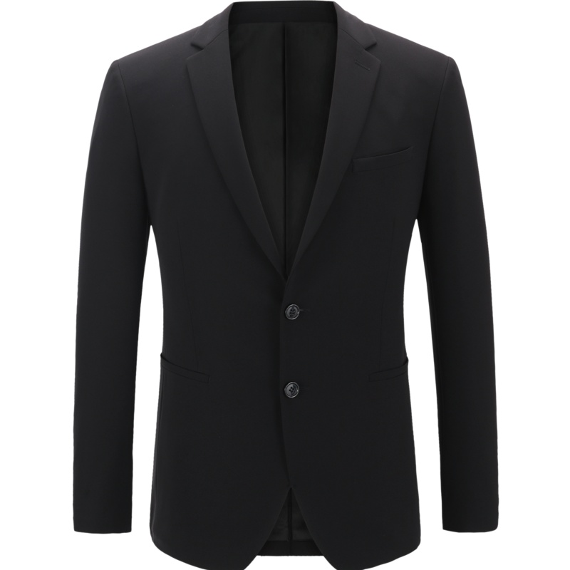 男装商务绅士锦弹面料 修身剪裁 优雅素色黑色西服200AIY上衣