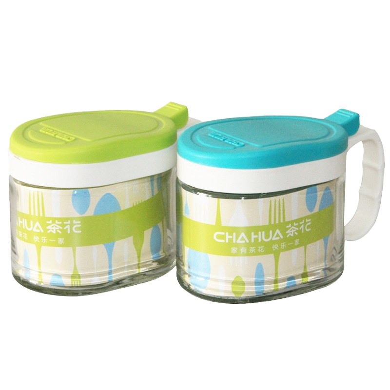 茶花6013椭圆玻璃调味瓶(400ml) 颜色随机