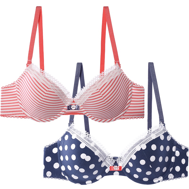 安莉芳前扣交叉系带美背文胸女士小胸厚杯光面聚拢内衣EB1990