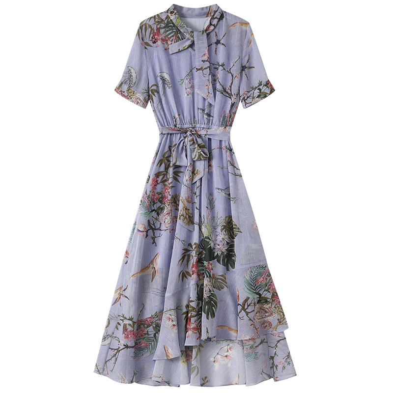 马克华菲女装 两件套连衣裙 2019春季新款V领中长款连衣裙