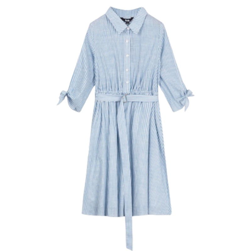 拉夏贝尔法式长袖连衣裙韩版宽松中长款气质甜美a字裙子女20012490