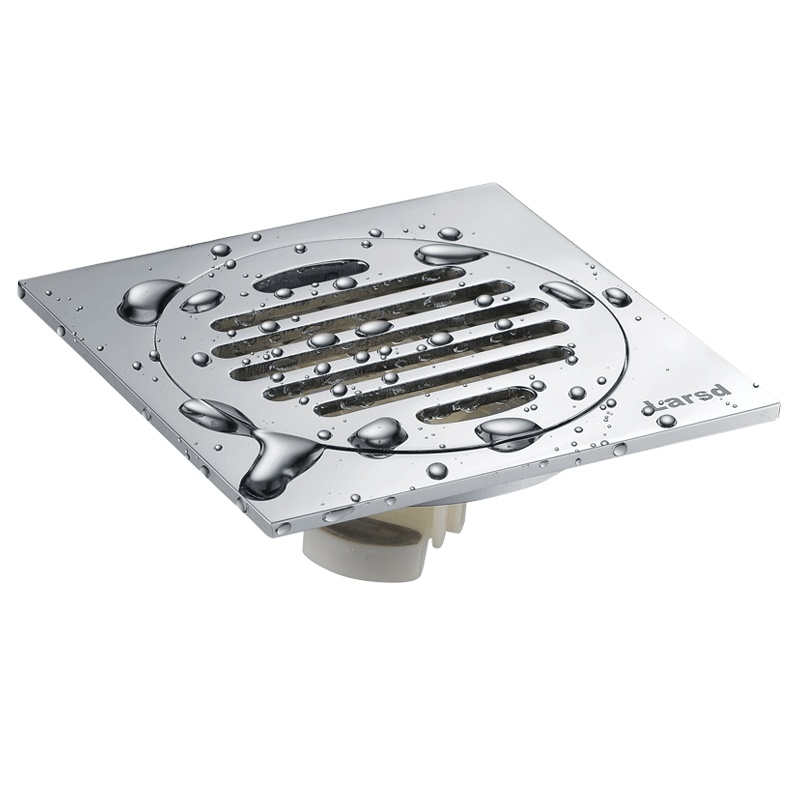 莱尔诗丹 LARSD 铜质直落式地漏 高效防臭地漏 大流量全铜自动密封式地漏 4英寸面板