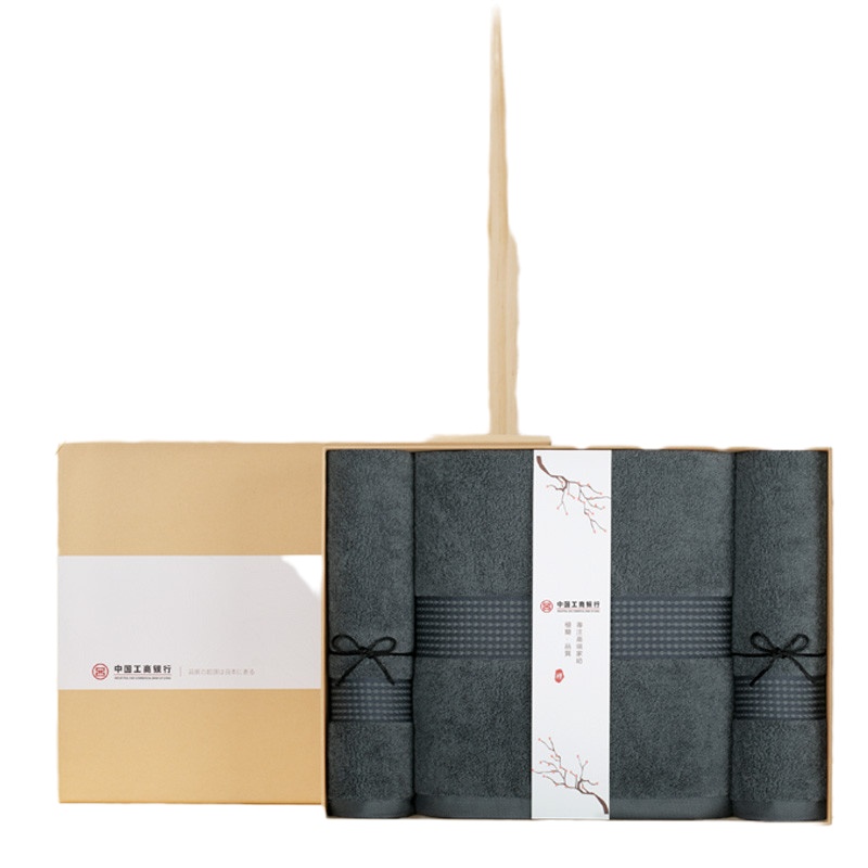 HOYO日本精梳丝光棉毛巾浴巾三件套 纯棉吸水不掉毛礼盒装