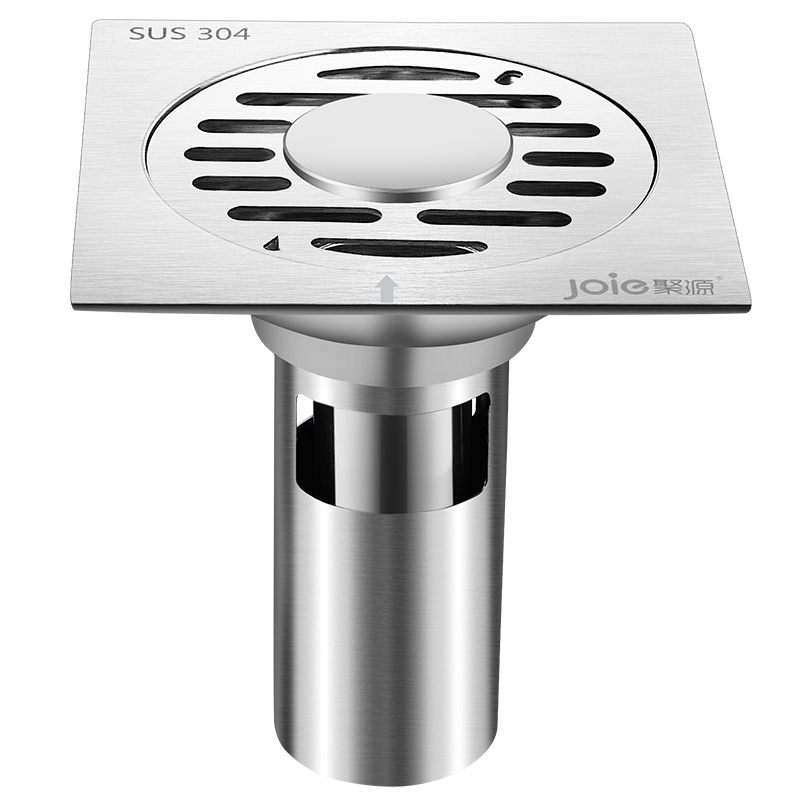 讯全 加厚304不锈钢卫浴地漏防臭两用洗衣机卫生间浴室下水道地漏 拉丝款双用(中水封)配双通配件