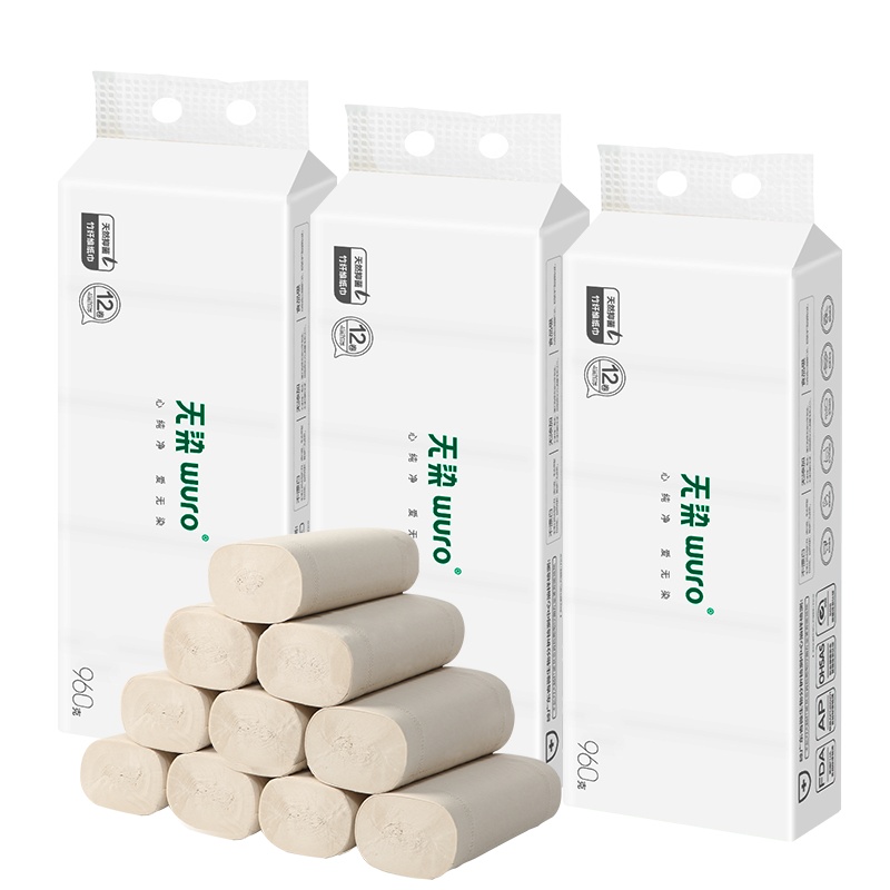 无染天然抑菌竹纤维无芯卷纸手厕卷筒卫生纸餐巾家用36卷