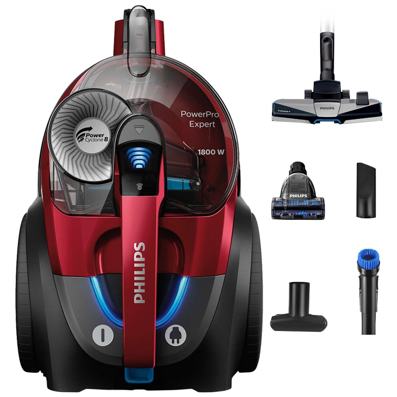 飞利浦(Philips) 吸尘器 家用遥控大功率地毯吸尘器 干式除螨 尘桶2L容量暗红色FC9735/81-高端新配置